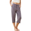 GYS Bamboo Viscose Women Pajama Pants, Soft Lightweight Capri Sleepwear(Purplish Grey)