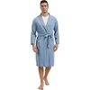 GYS Premium Men’s Bamboo Viscose Knee Length Robe(Grayish Blue)