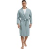 GYS Premium Men’s Bamboo Viscose Knee Length Robe(Greyish Green)
