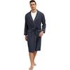 GYS Premium Men’s Bamboo Viscose Knee Length Robe(Midnight Blue)