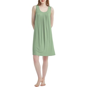 GYS Cooling Bamboo Viscose Sleeveless Nightgowns for Women(Loden Frost)