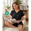 GYS Bamboo Viscose Pajamas for Women, Cooling Bermuda Short Pajamas Sets(Black)