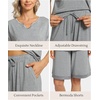 GYS Bamboo Viscose Pajamas for Women, Cooling Bermuda Short Pajamas Sets(Heather Grey)