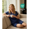 GYS Bamboo Viscose Pajamas for Women, Cooling Bermuda Short Pajamas Sets(Navy)