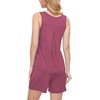 GYS Bamboo Viscose Pajamas for Women Set, Sleeveless Summer Sleepwear(Haze Red)