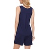 GYS Bamboo Viscose Pajamas for Women Set, Sleeveless Summer Sleepwear(Navy)