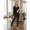GYS Women’s Bamboo Viscose Pajama Set, Wide Waistband Cooling(Black)