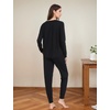GYS Women’s Bamboo Viscose Pajama Set, Wide Waistband Cooling(Black)