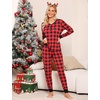 GYS Women’s Bamboo Viscose Pajama Set, Wide Waistband Cooling(Black Red Plaid)