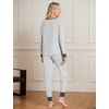 GYS Women’s Bamboo Viscose Pajama Set, Wide Waistband Cooling(Light Heather Grey)