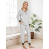 GYS Women’s Bamboo Viscose Pajama Set, Wide Waistband Cooling(Light Heather Grey)