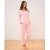 GYS Women’s Bamboo Viscose Pajama Set, Wide Waistband Cooling(Pink)