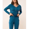 GYS Women’s Bamboo Viscose Pajama Set, Wide Waistband Cooling(Teal Blue)