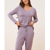 GYS Women’s Bamboo Viscose Pajama Set, Wide Waistband Cooling(Violet)
