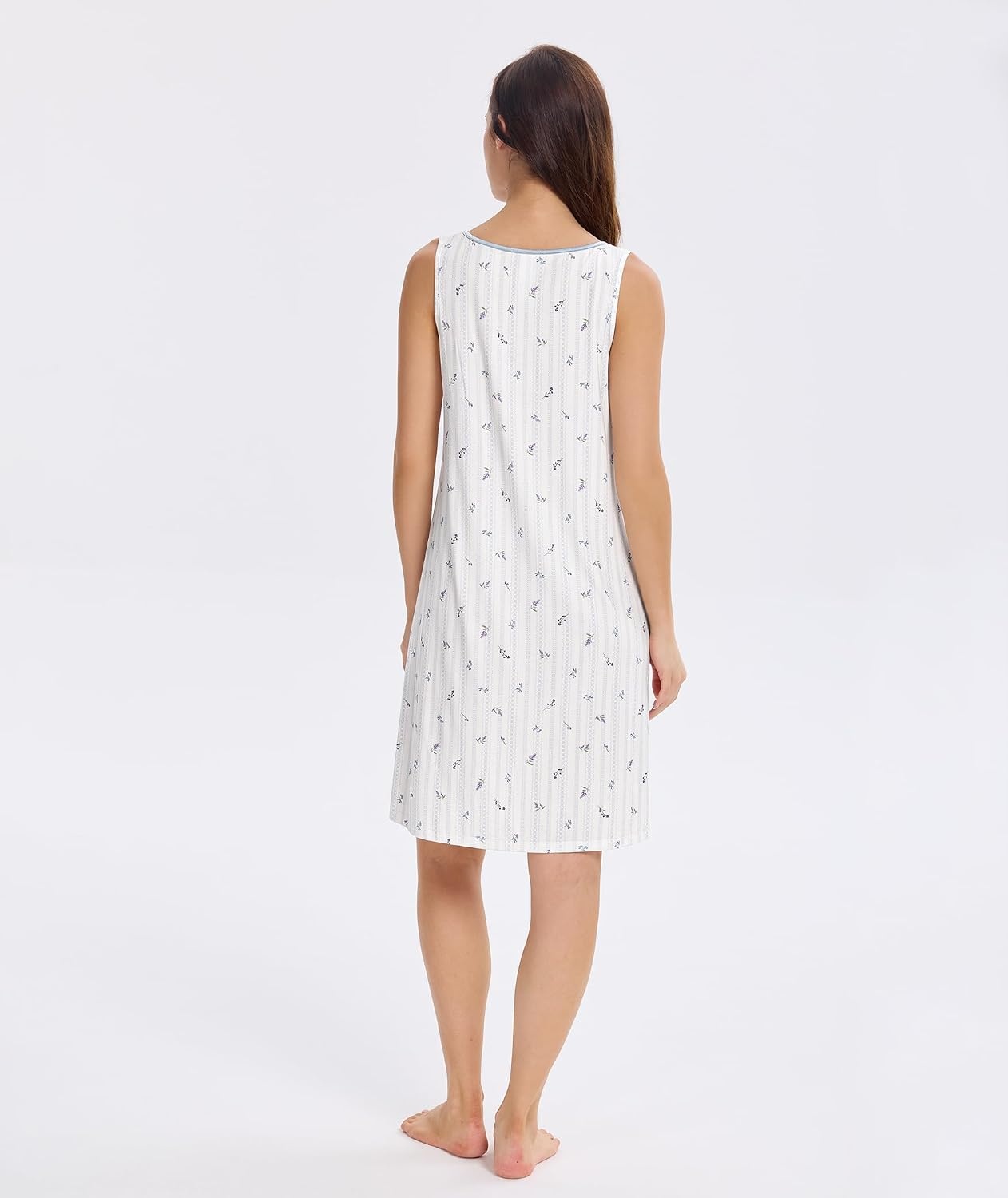 image:imageGYS Cooling Bamboo Viscose Nightgowns for WomenLavender Stripes