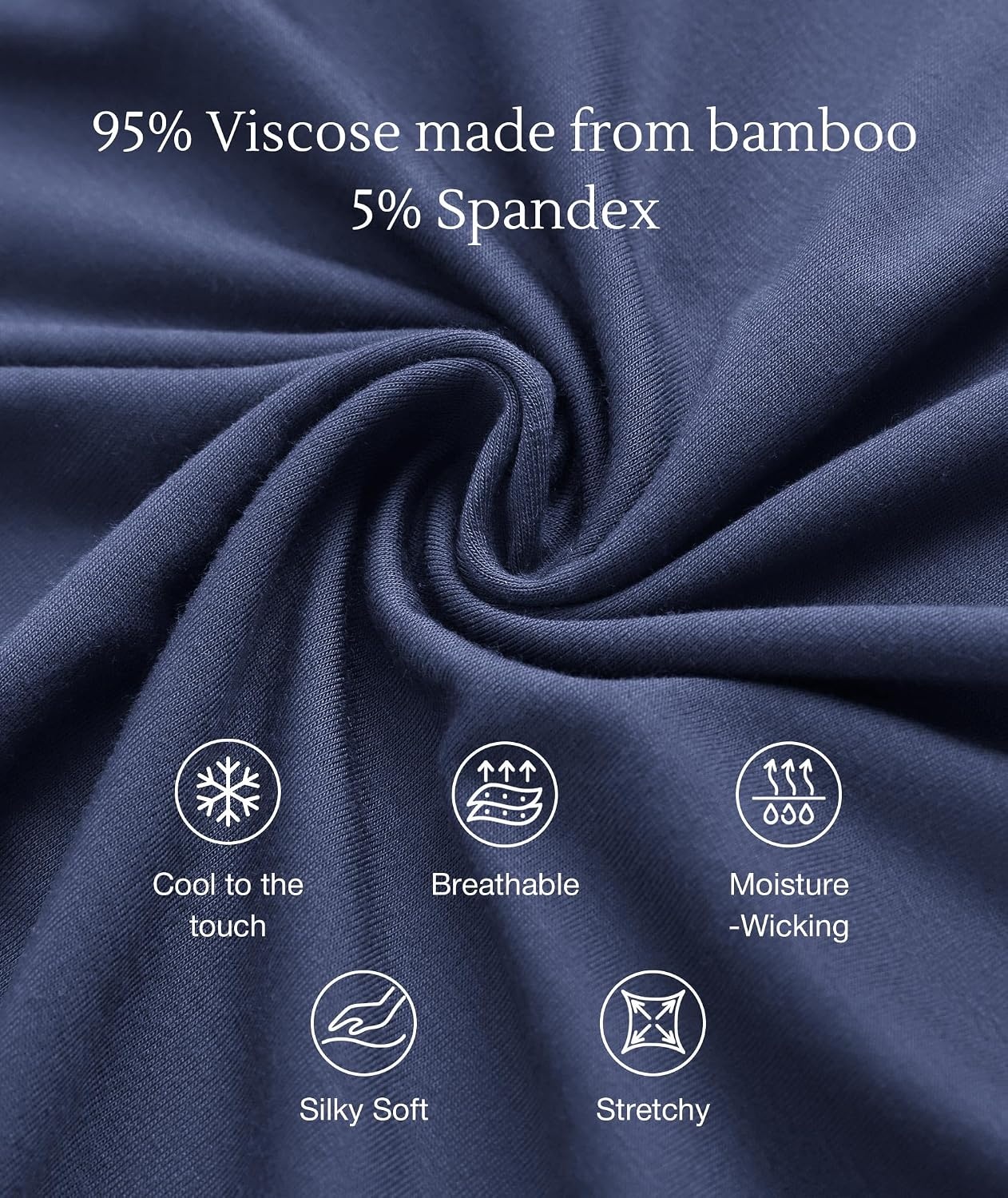 image:imageGYS Women Bamboo Viscose Short Sleeve PajamasNavy
