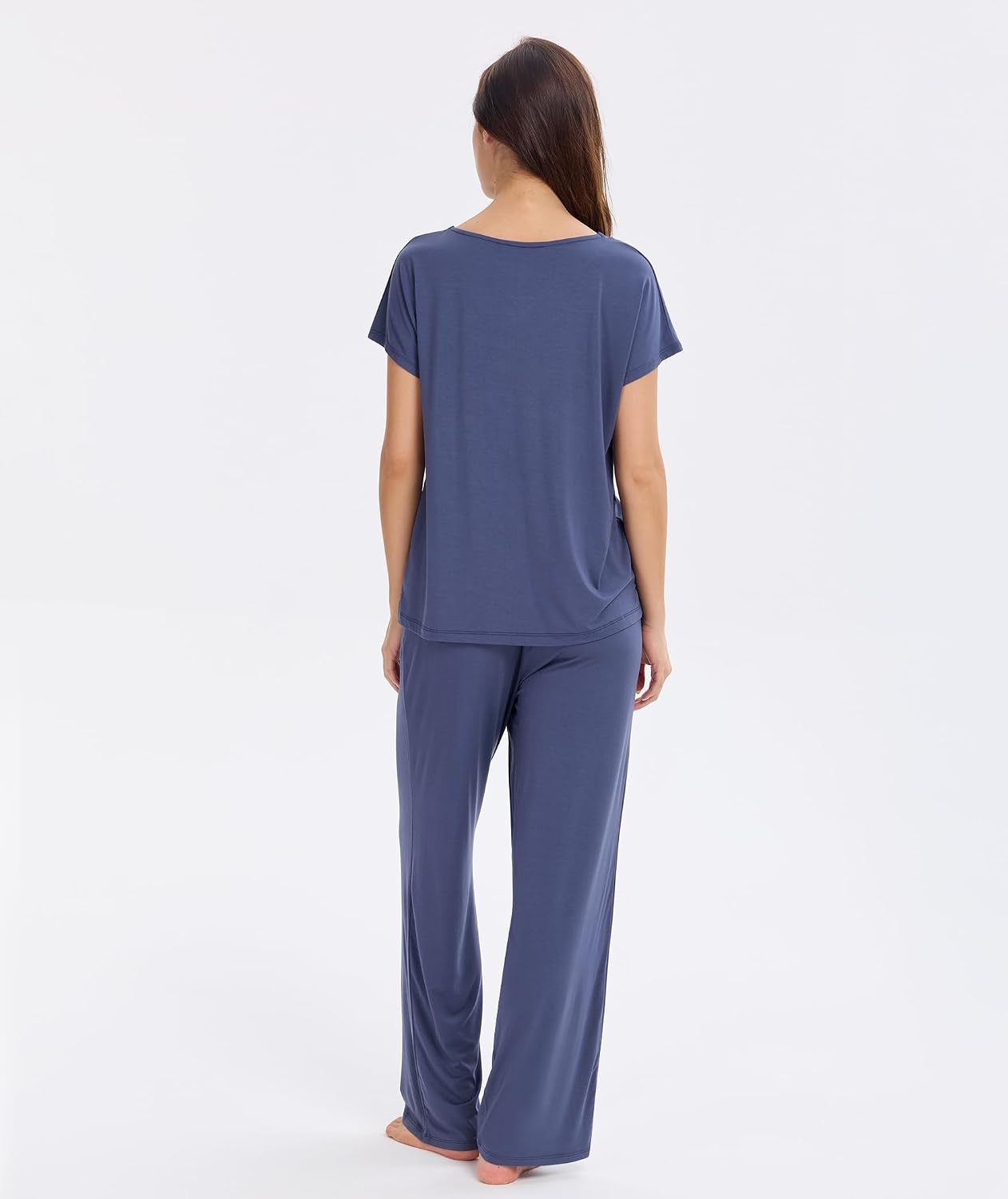 image:imageGYS Women Bamboo Viscose Short Sleeve PajamasNavy