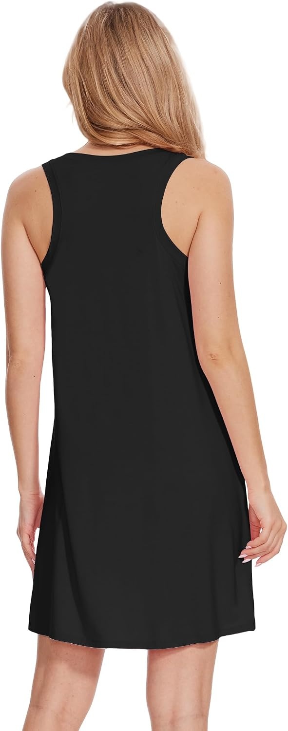 image:imageGYS Womens Bamboo Viscose Cooling Tank NightgownsBlack