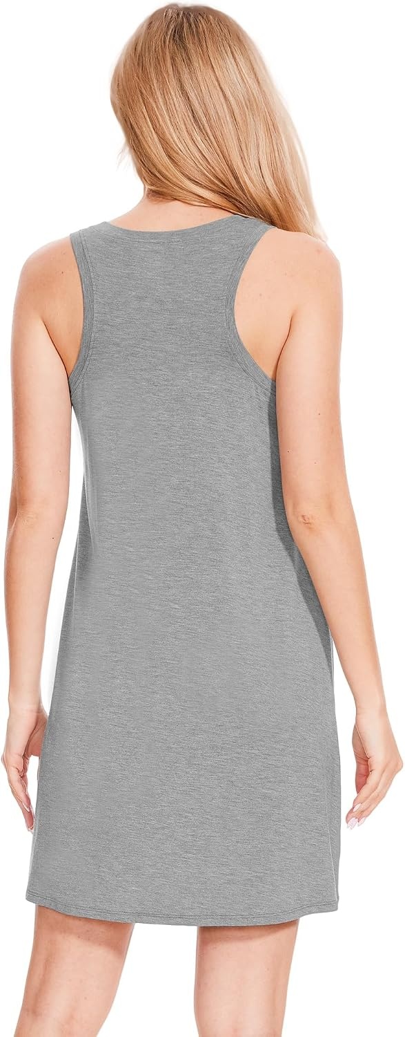 image:imageGYS Womens Bamboo Viscose Cooling Tank NightgownsHeather Grey