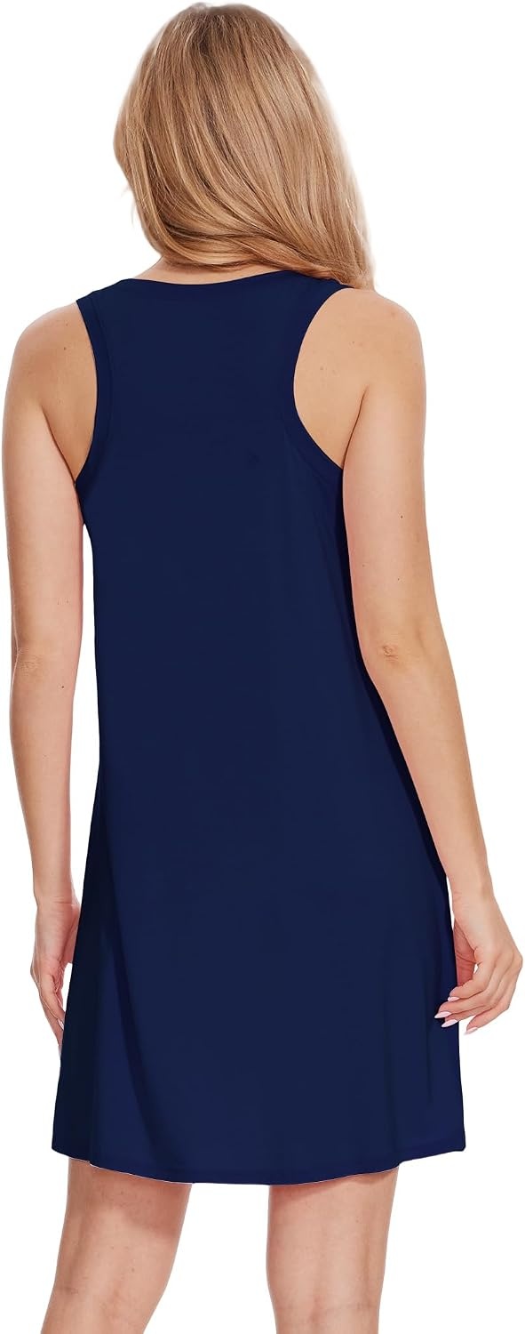image:imageGYS Womens Bamboo Viscose Cooling Tank NightgownsNavy