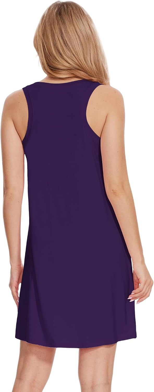 image:imageGYS Womens Bamboo Viscose Cooling Tank NightgownsPurple