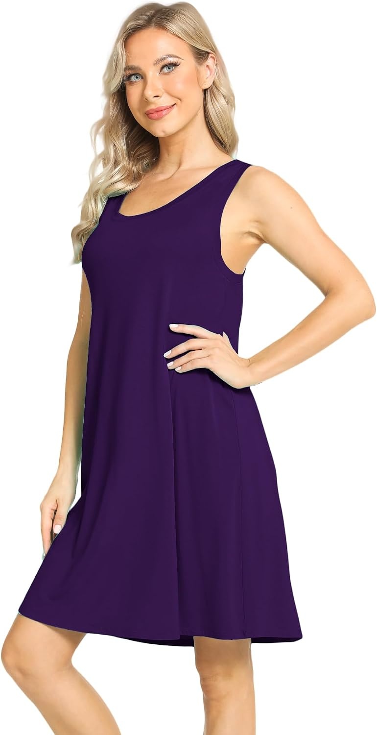 image:imageGYS Womens Bamboo Viscose Cooling Tank NightgownsPurple