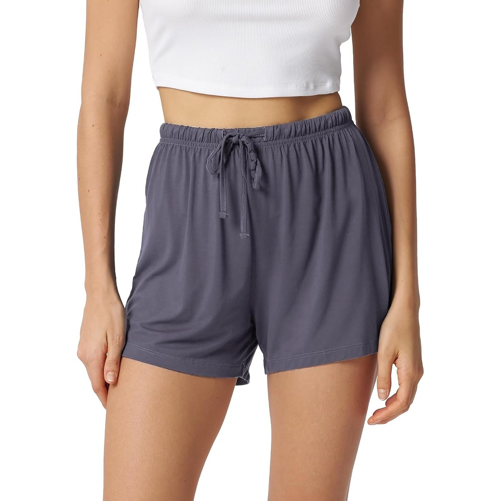 image:imageGYS Womens Bamboo Viscose Cooling High Waisted Pajama ShortsDark Grey