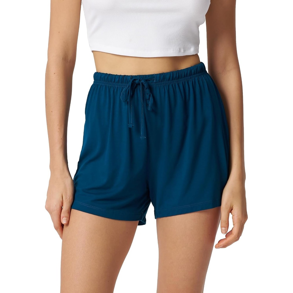 image:imageGYS Womens Bamboo Viscose Cooling High Waisted Pajama ShortsInk Blue