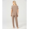 GYS Bamboo Viscose Cooling Pajamas for Women Short Sleeve Jogger Pants Pjs(Camel)