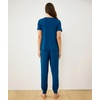 GYS Bamboo Viscose Cooling Pajamas for Women Short Sleeve Jogger Pants Pjs(Ink Blue)