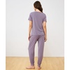 GYS Bamboo Viscose Cooling Pajamas for Women Short Sleeve Jogger Pants Pjs(Violet)