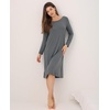 GYS Bamboo Viscose Long Sleeve Nightgowns for Women Silky Soft Sleep Shirt(Dark Heather Grey)