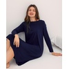 GYS Bamboo Viscose Long Sleeve Nightgowns for Women Silky Soft Sleep Shirt(Navy)