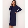 GYS Bamboo Viscose Long Sleeve Nightgowns for Women Silky Soft Sleep Shirt(Navy)
