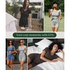 GYS Bamboo Viscose Pajama Sets for Women, Soft Matching Fitted Loungewear(Chocolate)