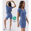 GYS Bamboo Viscose Pajama Sets for Women, Soft Matching Fitted Loungewear(Grayish Blue)
