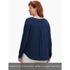 GYS Bamboo Viscose Sleep Shirt, Women’s Lightweight Long Sleeve Pajama Tops(Navy)