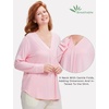 GYS Bamboo Viscose Sleep Shirt, Women’s Lightweight Long Sleeve Pajama Tops(Pink)