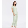 GYS Women Bamboo Viscose Short Sleeve Pajamas(Canary Green)