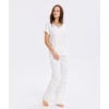 GYS Women Bamboo Viscose Short Sleeve Pajamas(Lavender Stripes)