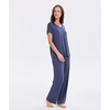 GYS Women Bamboo Viscose Short Sleeve Pajamas(Navy)
