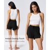 GYS Women’s Bamboo Viscose Cooling High Waisted Pajama Shorts(Black)