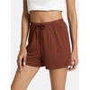 GYS Women’s Bamboo Viscose Cooling High Waisted Pajama Shorts(Brick Red)