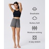 GYS Women’s Bamboo Viscose Cooling High Waisted Pajama Shorts(Dark Heather Grey)