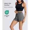 GYS Women’s Bamboo Viscose Cooling High Waisted Pajama Shorts(Dark Heather Grey)
