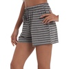 GYS Women’s Bamboo Viscose Cooling High Waisted Pajama Shorts(Heather Grey Stripe)