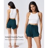 GYS Women’s Bamboo Viscose Cooling High Waisted Pajama Shorts(Lyons Blue)