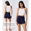 GYS Women’s Bamboo Viscose Cooling High Waisted Pajama Shorts(Navy)