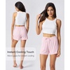 GYS Women’s Bamboo Viscose Cooling High Waisted Pajama Shorts(Pink)