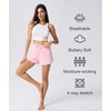 GYS Women’s Bamboo Viscose Cooling High Waisted Pajama Shorts(Pink)